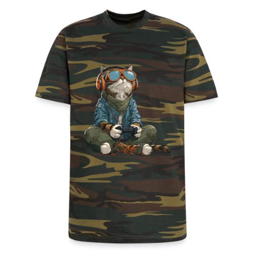 Cat: Purrfect Player - Unisex Camo Tee
