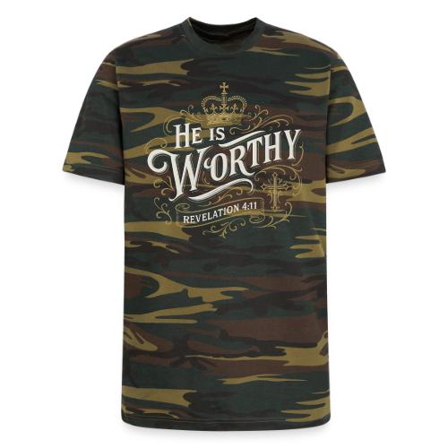 He is Worthy - Unisex Camo Tee