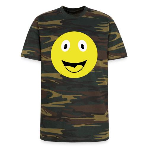 Yellow Happy Face Print - Unisex Camo Tee