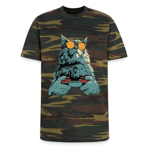 Cat: Fluff Mode On - Unisex Camo Tee