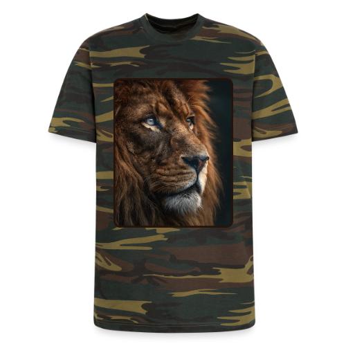 Lion Portrait Majestic Wildlife Design - Unisex Camo Tee