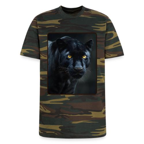 Black Panther Glowing Eyes Design - Unisex Camo Tee
