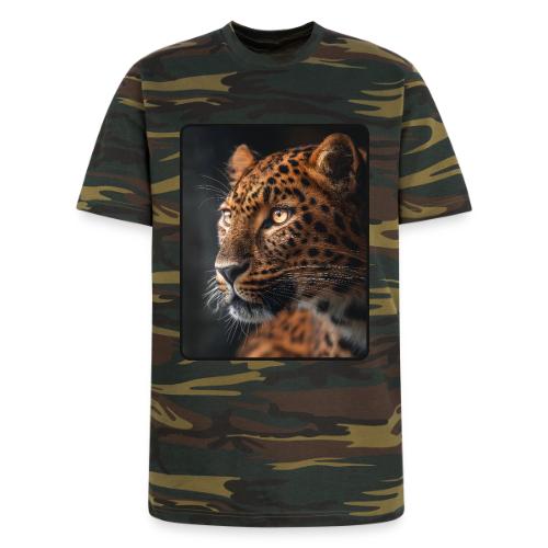 Amur Leopard Face Wildlife Design - Unisex Camo Tee