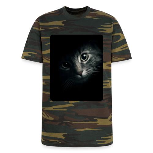Cat Face in Shadow Close-Up Design - Unisex Camo Tee