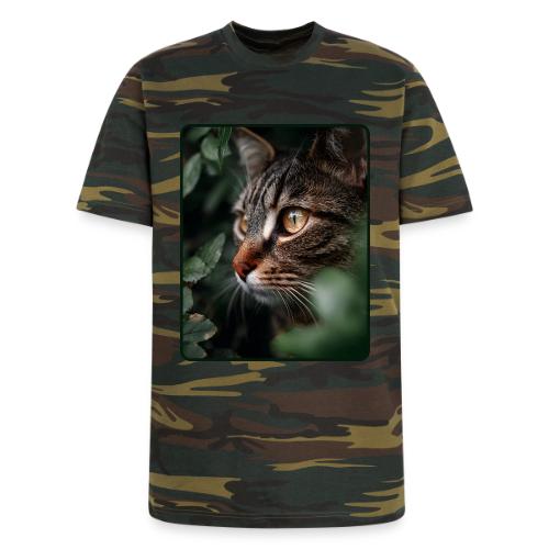 Tabby Cat Jungle Eyes Design - Unisex Camo Tee