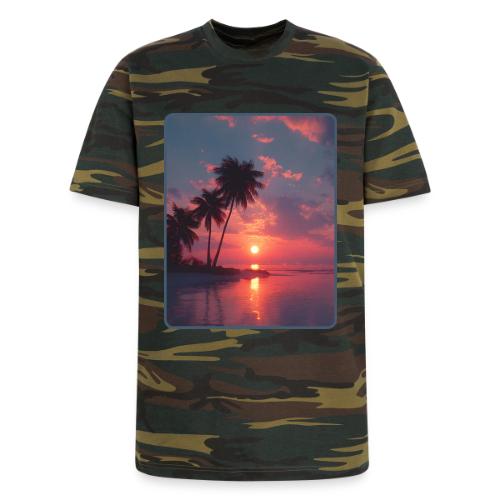 Tropical Sunset Ocean Reflection Design - Unisex Camo Tee