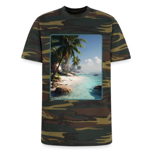 Tropical Beach Paradise Palm Design - Unisex Camo Tee