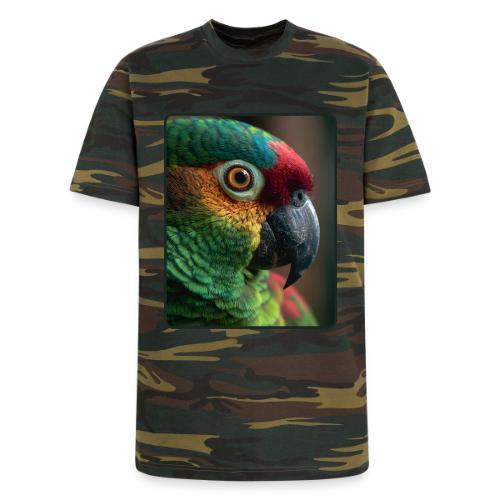 Colorful Parrot Close-Up Design - Unisex Camo Tee
