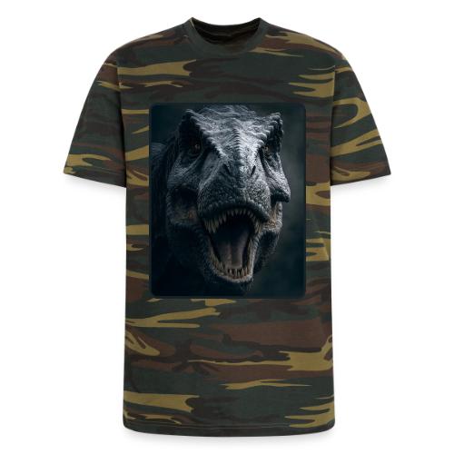 T Rex Cinematic Close-Up Design - Unisex Camo Tee