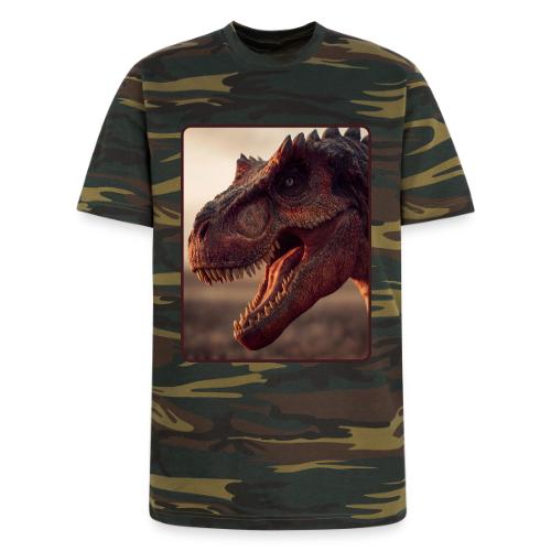T Rex Roaring Close-Up Design - Unisex Camo Tee