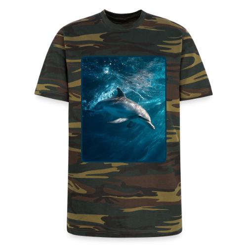 Dolphin Sunlit Ocean Serenity Design - Unisex Camo Tee