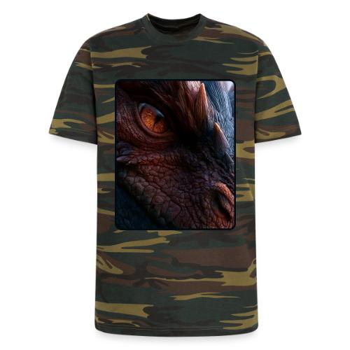Fierce Ancient Dragon Portrait Design - Unisex Camo Tee