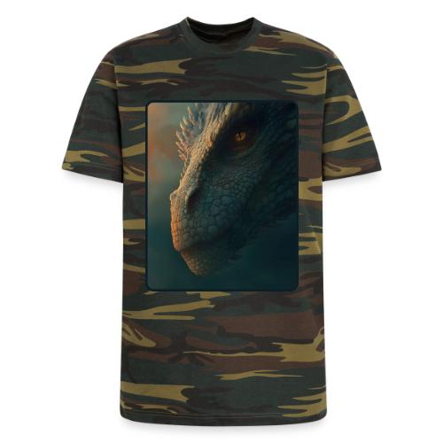 Golden Eye Dragon Close-Up Design - Unisex Camo Tee