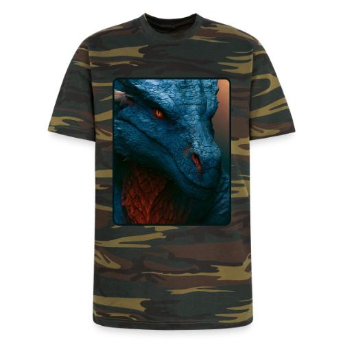 Turquoise Dragon Fire Eye Design - Unisex Camo Tee