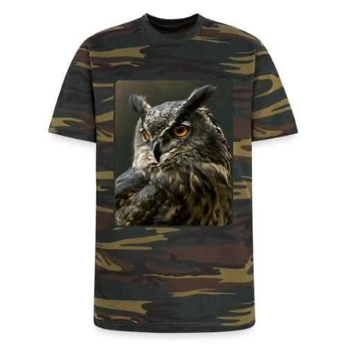 Eurasian Eagle Owl Portrait Design - Unisex Camo Tee