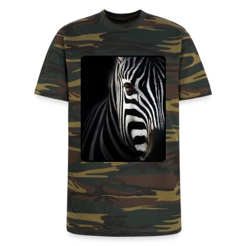 Zebra High Contrast Portrait Design - Unisex Camo Tee