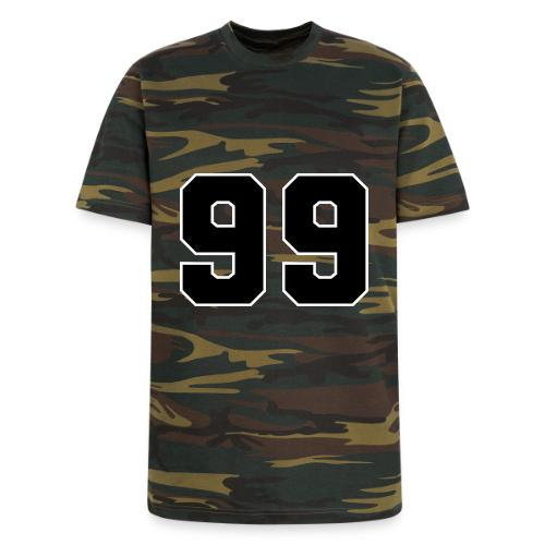 Varsity Number 99 Athletic Font - Unisex Camo Tee