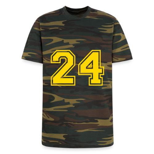 Number 24 in a classic athletic collegiate font - Unisex Camo Tee