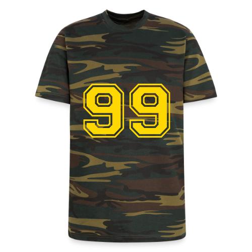 Number 99 in a classic athletic collegiate font - Unisex Camo Tee