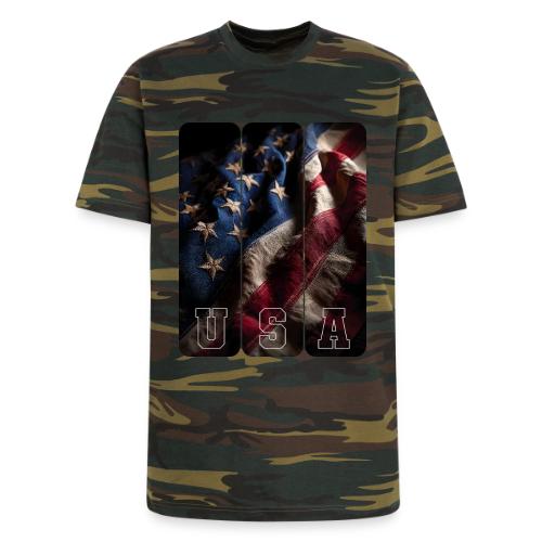 USA: Worn Stars and Stripes - Unisex Camo Tee
