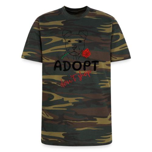 Retro Adopt Dont Shop Cute Puppy Rose Tee - Unisex Camo Tee