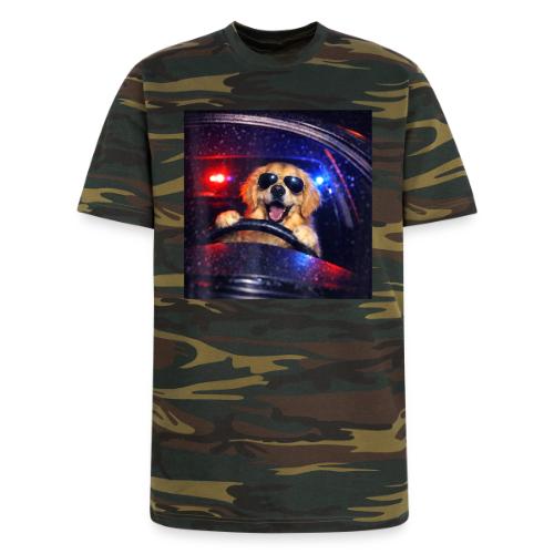 Funny Police Golden Retriever Meme Tee - Unisex Camo Tee