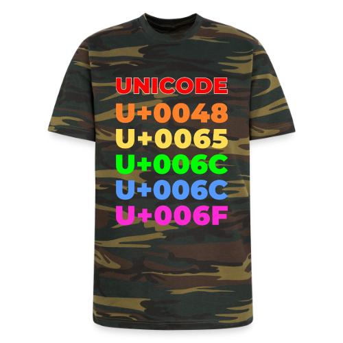 Hello, in unicode - Unisex Camo Tee