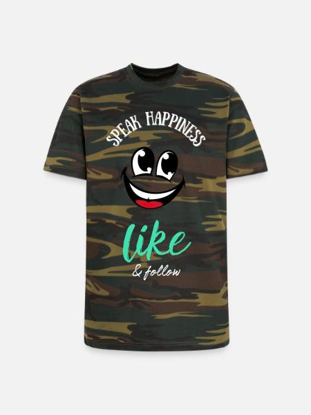 Speak Happiness - Unisex Camo Tee - green camo