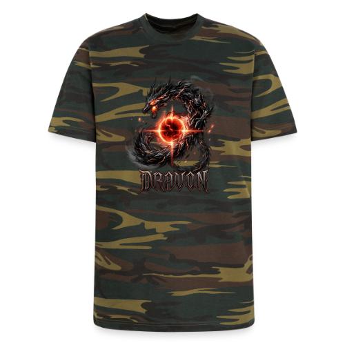 Dravon Fire Dragon Dark Fantasy Graphic T-Shirt - Unisex Camo Tee