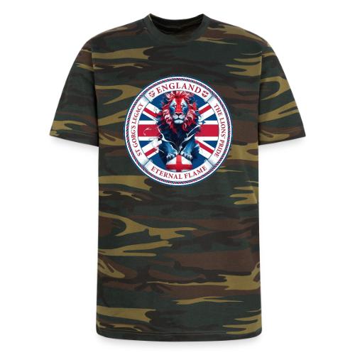 England Lion Emblem T Shirt, Flag Pride Gift - Unisex Camo Tee