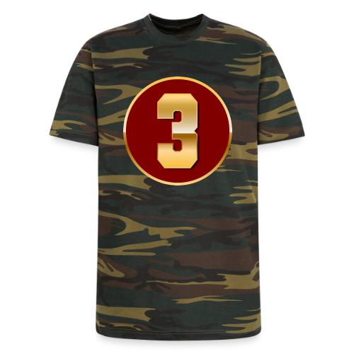 Number 3 in Gold Varsity Font - Unisex Camo Tee