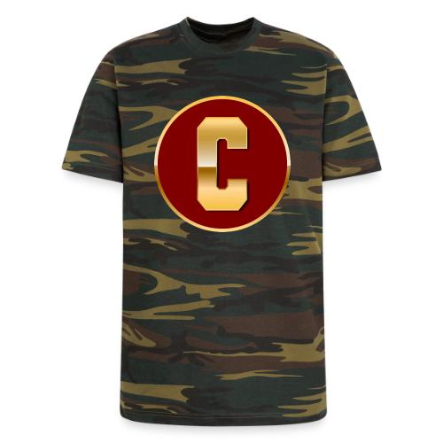 Letter C – Capital Varsity Alphabet Monogram - Unisex Camo Tee