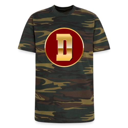 Letter D – Capital Varsity Alphabet Monogram - Unisex Camo Tee