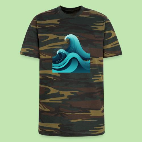 Dynamic Ocean Wave Illustration - Unisex Camo Tee