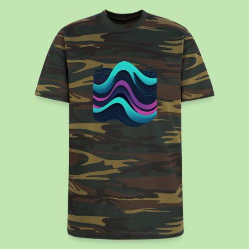 Abstract Wavy Ocean Pattern - Unisex Camo Tee