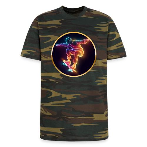 Skateboarding: Midnight Neon Skater - Unisex Camo Tee