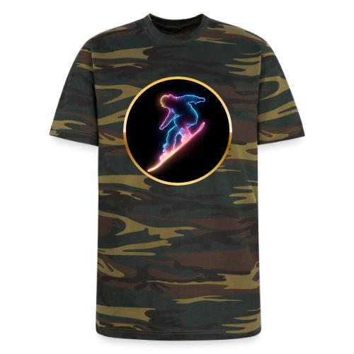 Snowboarding: Neon Snow Drift - Unisex Camo Tee