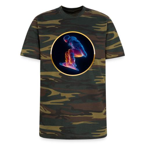 Snowboarding: Arctic Neon Leap - Unisex Camo Tee