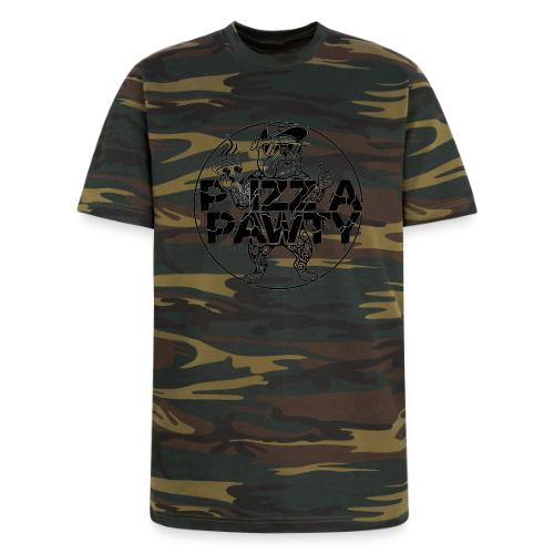 Pizza Pawty Bulldog T-Shirt | Funny Dog Pizza Tee - Unisex Camo Tee