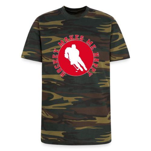 Hockey Makes Me Happy – Ice Hockey Fan Emblem - Unisex Camo Tee