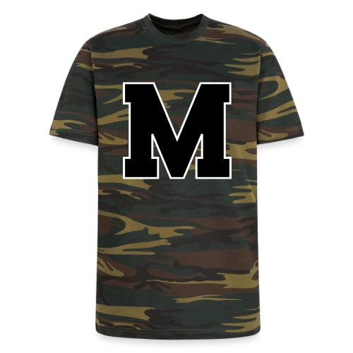 Varsity Letter M Collegiate Alphabet Art - Unisex Camo Tee