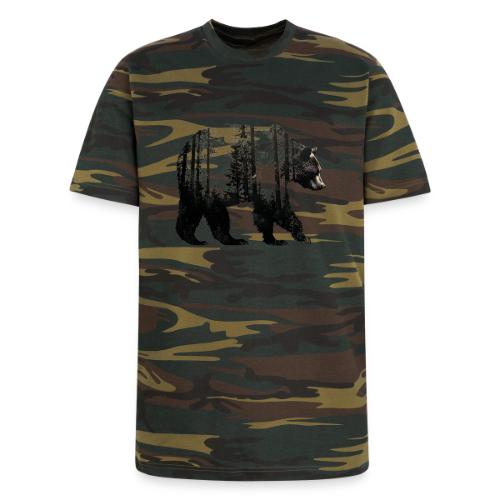 Evergreen Bear Silhouette - Unisex Camo Tee