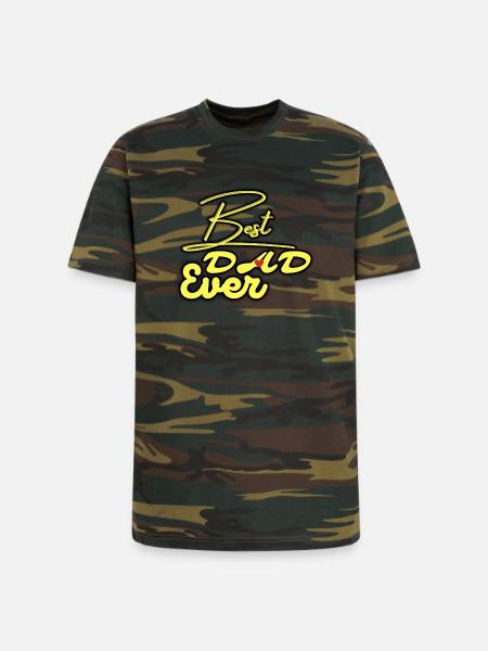 Best Dad Ever Neon Script - Unisex Camo Tee - green camo