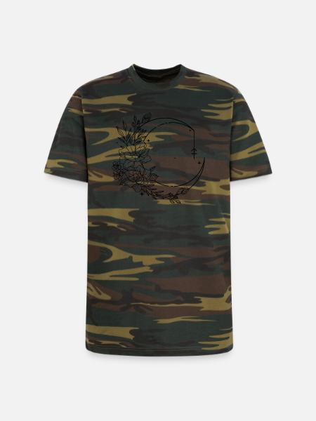 Monochrome Night Glyph - Unisex Camo Tee - green camo
