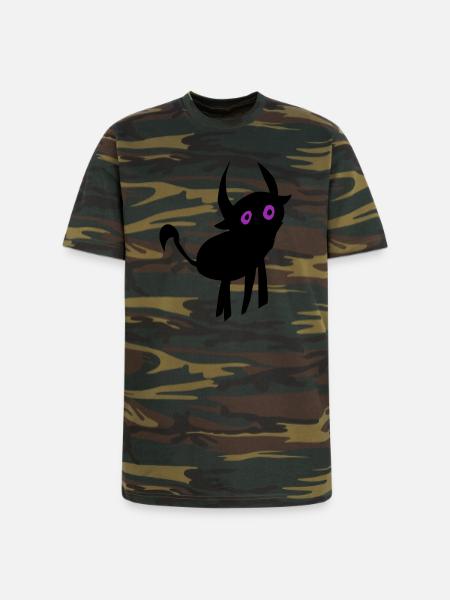 Whimsical Alien Face Design - Unisex Camo Tee - green camo