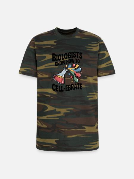 Biologists Know How to Cell-ebrate - Unisex Camo Tee - green camo