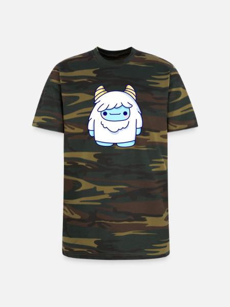 Cute Cryptid Yeti - Unisex Camo Tee - green camo