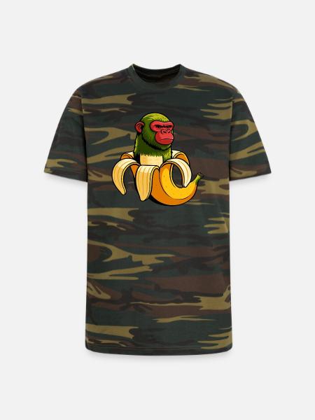 Chimpanzini Bananini Italian Brainrot Meme Art - Unisex Camo Tee - green camo