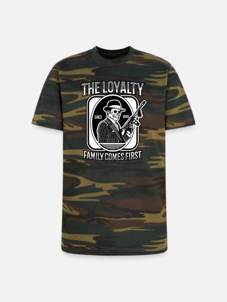 Loyalty Family Comes First - Unisex Camo Tee - green camo
