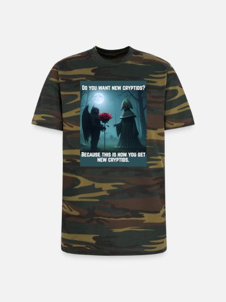 Mothman Romance - Unisex Camo Tee - green camo